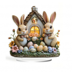 Velykų kiau&scaron;inių zuikio ornamentas 2D plok&scaron;čias akrilo dekoras Animacinis triu&scaron;is spalvotas kiau&scaron;inis A