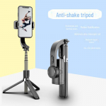 Bluetooth asmenukių lazda L08: Gimbal Stabilizatorius ir Apsaugos nuo drebėjimo trikojis L08 Bluetooth Selfie Stick Steady Camera balta