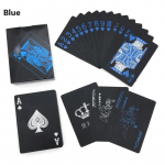 Auk&scaron;tos kokybės 1 rinkinio juoda folija padengtos pokerio kortos vandeniui atsparios riboto leidimo kolekcijos Magic Poker kūrybinė dovana mėlyna