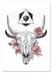 Plakat czaszka z kwiatami 21x29,7 cm A4