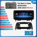 Hizpo 10.25 Automobilinis multimedijos grotuvas GPS navigacija 4G Carplay I&scaron;manusis ekranas Android Auto Mercedes Benz C-Class W204/S204 2008-2010 NTG 4.0 4W 4G 32G