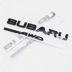 ABS Automobilio Lipdukai Raidžių Emblema B-R-Z SYMMETRICAL AWD WRX F-orester XV O-utback Impreza STI L-egacy Bagažinės Ženkliuko Apdaila Subaru SYMMETRICAL AWD juoda