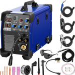 3 Suvirinimo įranga MIG/MMA/TIG suvirinimui pilno kampo suvirinimo viela IGBT technologija MIG-270 modelis 220V mėlyna