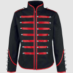 Steampunk vyri&scaron;ki goti&scaron;ki drabužiai Karinės striukės Viduramžių vintažinė striukė Stovintis apykaklė Roko paltas Vyri&scaron;kas retro punk paltas L black