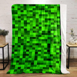 Pixelizuoto žalsvo ra&scaron;to flanelinis pledas miegamajam, svetainei, sofai ir poilsio sofoms. 150x200cm(59*78in)
