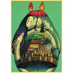 Sienų dailė 5d &bdquo;pasidaryk pats&ldquo; deimantinė tapyba Animacija &bdquo;Totoro&ldquo; kryžminio dygsnio paveikslėlis, viso gręžimo siuvinėjimas 20X30CM