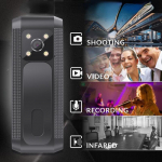 1080p HD mini vaizdo kamera su infraraudonųjų spindulių naktiniu matymu, skirta filmuoti ant kūno Only Camera