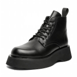 Nauji &bdquo;Derby Martin Boots&ldquo; vyri&scaron;ki juodi auk&scaron;ti odiniai batai &bdquo;Locomotive Boots&ldquo; Orui pralaidūs didinantys odiniai batai 22611-R 38 juoda