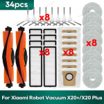 Suderinamas su Xiaomi X20 Plus / X20+, Xiaomi X10 Plus / X10+ Priedai Krep&scaron;iai Hepa Filtras &Scaron;luostė Pagrindinis &Scaron;oninis &Scaron;epetys Dalys