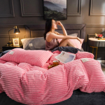 2025 Storas Magi&scaron;kas Vilnos Pieno Velveto Žiemos Patalių Komplektas - 4 dalių Antklodė ir Antklodės Užvalkalas 150*200cm Duvet + Pillowcases 1.75kg