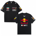 2026 m. vasaros F1 lenktynininko kostiumas Red Bull Vestapan komandos uniforma trumpomis rankovėmis mar&scaron;kinėliai apvaliu kaklu mar&scaron;kinėliai S juoda