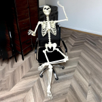 Helovino skeletas Gyvo dydžio žmogaus skeletas su judančiais sąnariais ABS Lauko dekoracijos Baisūs nuotraukų rekvizitai &Scaron;ventės reikmenys CN