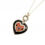 Les Tr&eacute;sors De Lily [E5765] - Collier Cr&eacute;ateur 'Coeur Cl&egrave;ves' Noir