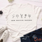 &bdquo;Zavita&ldquo; moteri&scaron;ki mar&scaron;kinėliai vasari&scaron;kai marginti laisvalaikio mar&scaron;kinėliai trumpomis rankovėmis O i&scaron; kaklo gėlėti vir&scaron;ūnės S-5XL plius dydis XXXXL balta