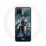 Coque pour Samsung Galaxy A42 5G Vikings S&eacute;rie Saison 6 Ragnar Lothbrok logo V Ep&eacute;e Gris Fond Brouil