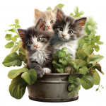 Tualeto lipdukas Green Plant Cat Pattern Tualeto dangčio lipdukas Eleganti&scaron;kas sienos lipdukas Home