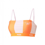 Puma X Dua Lipa Bendradarbiavimas Spalvų Blokų Dryžuotas Raidinis Logotipas Spausdintas Drugelio Siuvinėjimas Sportinis Liemenukas Moteri&scaron;ki Apatiniai Oranžinės-Raudonos spalvos 671265-86 M