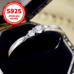 925 sterlingų sidabriniai kubiniai cirkonio žiedai moterims, minimalistinio dizaino 9 sidabras