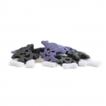 D&eacute;corations en sucre - Halloween - T&ecirc;te de mort et Os - 50 g - Blanc, Violet, Noir