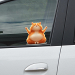 Animacinis miegantis kačiukas stiklinis automobilio puo&scaron;ybos dekoravimo lipdukas 16*16cm /fun-f659 uv