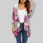 Moteri&scaron;kas gradiento ra&scaron;tas, netaisyklingas trijų ketvirčių rankovių megztinis su ki&scaron;enine striuke XXL mėlyna