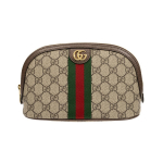 GUCCI Ophidia senas gėlių logotipas dryžuota juostinė drobės dėmė odinė rankinė kosmetinė makiažo krep&scaron;ys didelis moteri&scaron;kas modelis juodmedžio/rudas One Size-Gift Set(Basic Set+Box+Shopping Bag) juodmedis/ruda