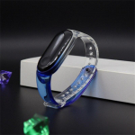 Naujas stilingas skaidrus dirželis, skirtas Xiaomi Mi Band 4 3 5 6 Pakaitinė apyrankė Xiaomi Mi Band 5 4 3 6 For Mi Band 3 mėlyna