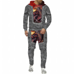 3D Dragon Printed Vyri&scaron;ki megztiniai, gobtuvai, vyri&scaron;ki sportiniai kostiumai su gyvūnais / megztinis / striukė / kelnės Sportinė apranga pavasario rudens vyri&scaron;kas kostiumas 5XL