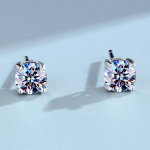 Kelių spalvų ketur&scaron;akiai moissanite auskarai 30 centų 50 centų 1 karatas 2 karatų sidabro vyrams ir moterims, įvairių spalvų Pasirenkami paprasti auskarai 8MM