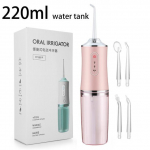 350 ml / 220 ml belaidis burnos drėkintuvas, ne&scaron;iojamas vandens dantų siūlas, USB įkraunamas vandens srovės siūlas, dantų krap&scaron;tukas Bucal 5 Jet Tip 3 režimai &scaron;viesiai rausvos spalvos