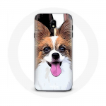 Coque pour samsung galaxy J5 2017 &Eacute;pagneul nain continental papillon Chiot Blanc et marron