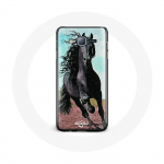 Coque pour Samsung Galaxy A3 Cheval Noir De La Race Frisonne