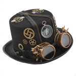 Steampunk cilindras moterims vyrams vakarėliui mados džiazo naktinis klubas juoda