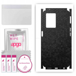 apgo Protective Skin Sticker for the back+sides compatible with Oppo A77 5G, Full Wrap Film, Foil, Vinyl - Pattern Black Honeycomb