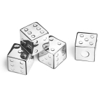 Gla&ccedil;ons en frome de d&eacute;s r&eacute;utilisables (4 pi&egrave;ces) m&eacute;tal acier inox