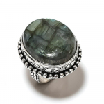 Natural Labradorite Gemstone Handmade 925 Sterling Silver Ring Size 10 t6h21