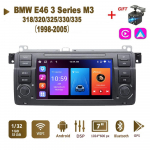 Android AutoRadio, skirtas BMW 3 serijos E46 M3 318/320/325/330/335 1998-2005 Carplay Car Multimedia GPS 2din Autoradio 2+64GB 1+32GB juoda