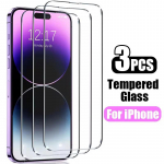 3 vnt grūdintas stiklas, skirtas iPhone 16 15 14 13 12 11 Pro Max apsauginis stiklas iPhone 16 15 14 13 12 11 XR XS Max ekrano apsauga iPhone 16 Pro Max gryna
