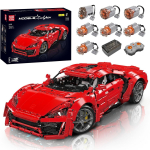 MOULD KING 13190 Techninis automobilio statybinis blokas nuotolinio valdymo pultas Lykan Hypersport lenktyninio automobilio modelio surinkimas plytų žaislai vaikams dovana 13190