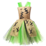 Mergaičių &scaron;ventinė suknelė, mergaičių tinklinė suknelė, princesės suknelė, princesės COS kostiumai 130 žalia