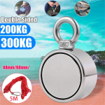 200KG dvipusis neodimio metalo magneto detektorius žvejybos rinkinys + 10M virvė