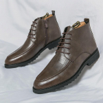 Madingi batai vyrams su rai&scaron;teliais juodi eleganti&scaron;ki madingi aulinukai vyri&scaron;ki odiniai batai vyro odiniai laisvalaikio sportbačiai Homme Chaussures 10 ruda