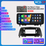 Hizpo 10.25 Automobilinis multimedijos grotuvas GPS navigacija 4G Carplay I&scaron;manusis ekranas Android Auto Mercedes Benz C-Class W204/S204 2008-2010 NTG 4.0 HC2 2G 32G AI