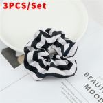 3 vnt./rinkinys Elastinės plaukų gumelės Klasikinės dryžuotos Guminė juostelė Plaukų ri&scaron;iklis Plaukų aksesuarai Gumelė mergaitėms moterims Uodegos laikiklis Kasdienis galvos apdangalas 3PCS