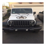 Vinilinis juodas automobilio lipdukas, nuskriaustos armijos karinės žvaigždės gaubto lipdukas 50x50 cm, plaunamas