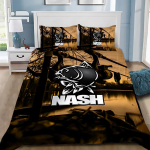 Nash Žvejybos Logotipas Antklodės Užvalkalas Pagalvės Užvalkalas Patalynės Komplektas Suaugusiems Berniukui Mergaitei Miegamojo Dekoras Viengulis Dvigulis Didelis Dydis EU single(135x200cm)
