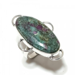Ruby in Fuchsite Handmade 925 Sterling Silver Jewelry Ring Size 7 Y0W84