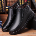 Vyri&scaron;ki &scaron;ilti odiniai auk&scaron;takulniai batai su aksomu viduje, užmaunami Size 43 juoda