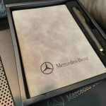 GLC GLB A5 retro užra&scaron;ų knygutės mink&scaron;tas odinis vir&scaron;elis ir neutralus ra&scaron;iklis automobiliui &bdquo;Mercedes Benz W176 W177 W204 W205 W212 W2&ldquo; verslo dovanos