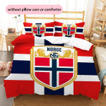 Norvegijos nacionalinės futbolo rinktinės logotipas Ra&scaron;tas Patalynė Namų Dekoracija Gimtadienio Dovana (1 * antklodės užvalkalas + 2 * pagalvės užvalkalai, be &scaron;erdies),gerbėjų atributika. 135x200cm red